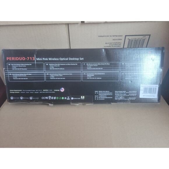 PERIDUO-713 2.4GHz Wireless Typewriter Mini Keyboard Mouse Set, Round keys, Pink - Picture 2 of 3